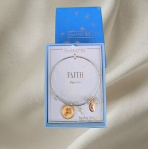 Footnotes Silver Bangle with Charms